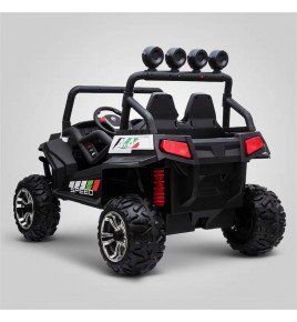 Buggy UTV Blanc 2 x 12V 4 roues motrices en gomme deux places, buggy électrique  enfant